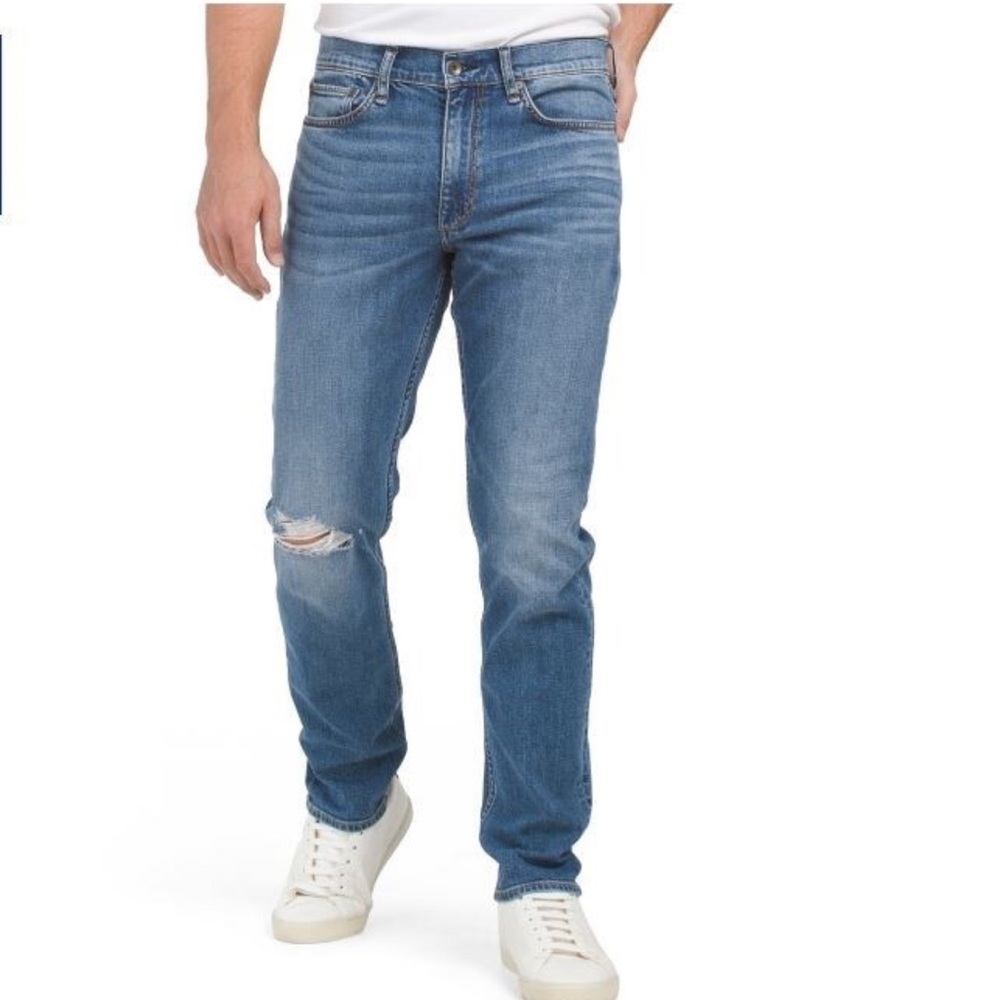 rag & bone Men's Light Blue Distressed Jeans